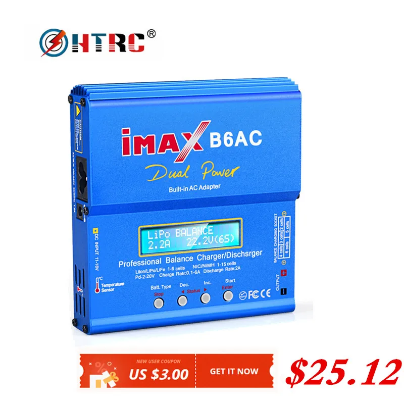 

Helicopter Lipo Battery Balance Charger iMAX B6AC 80W 6A Dual Power Lipo Battery Balance Charger Discharger 50W 5A Optional