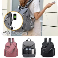 Детская водонепроницаемая сумка для подгузников, мам, подгузник для мам, дорожная большая емкость, рюкзак для кормящих мам и usb-порт для зарядки-45