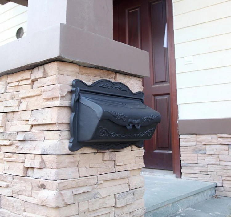 

Matte Black European mailbox mail box Rustic Iron-Mail box Fashion Vintage Bucket tin Newspaper box Post Letter Box aluminium