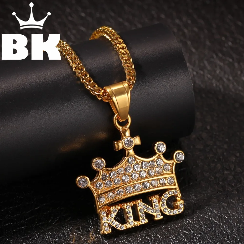 

Gold Tone Praying Crown King Points Pendant Necklace For Christian Apostle Necklace Free 3mm 24inch Cuban Chain
