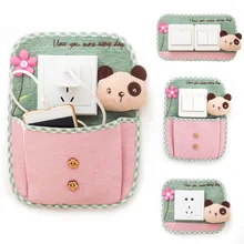 Корейский тканевый переключатель с узором в горошек, наклейка с брелоками для ключей, чехол для мобильного телефона, карман для зарядки, домашний декор