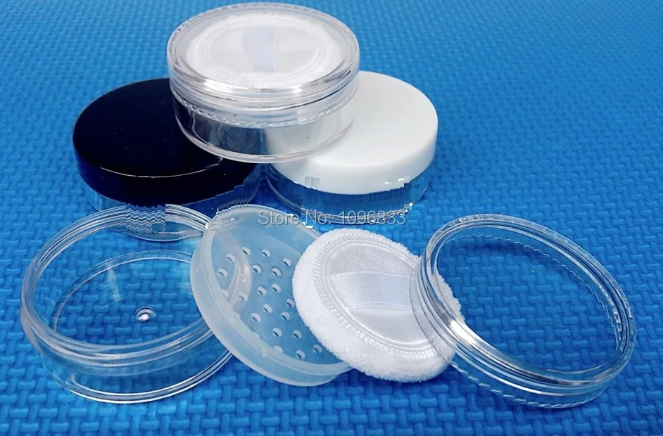 20g Cosmetic Jars with Powder Sifter Mesh With Powder Puff, Empty Box Jar Containers, Make up