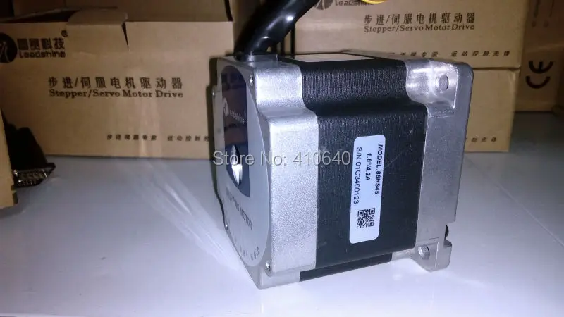 Free Shipping GENUINE Leadshine 86HS45 2 Phase NEMA 34 Hybrid Stepper Motor with 3.2 N.m 4.2 A length 80 mm shaft 12.7 mm