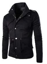 Freies verschiffen 2015 winter Britischen Stil Trenchcoat Männer Reißverschluss herren Jacken Marke Freien Mantel Schwarz Herren Jacke