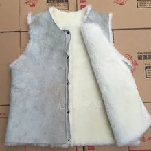 Шерстяной жилет из натуральной кожи, модный теплый меховой жилет из овчины