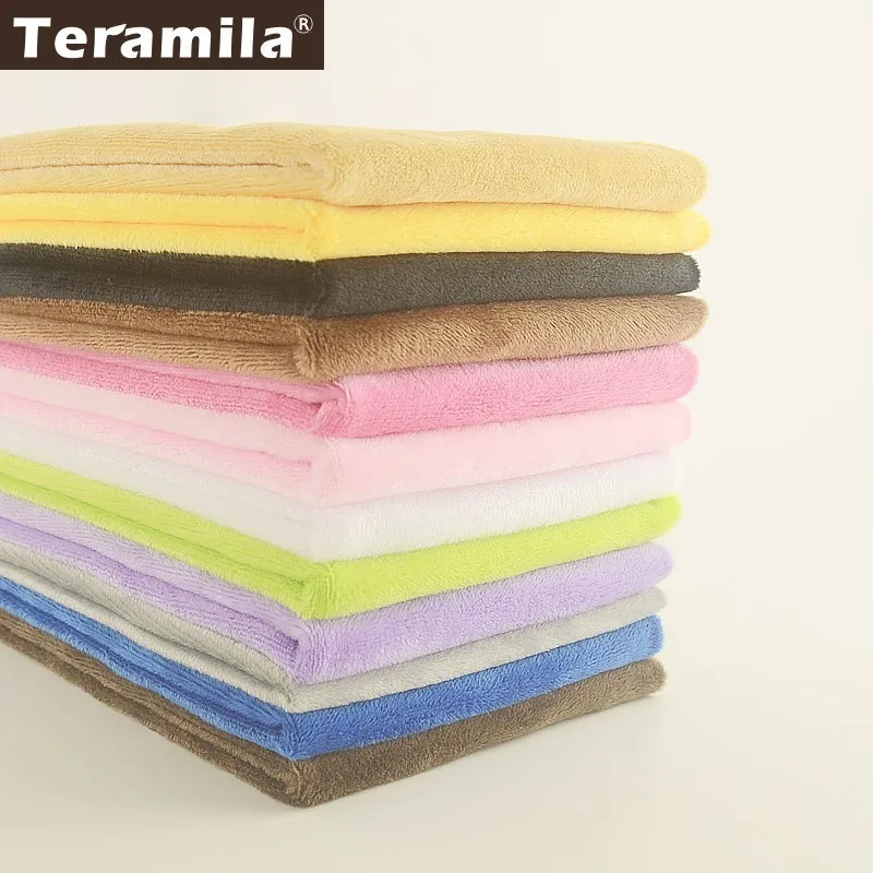 

Teramila Solid Colors Velboa Plush Fabric Meter Soft Flannel Cloth Telas 40X50CM DIY Pillow Blanket Winter Clothes Bedsheet Toys