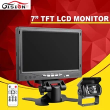 7 Polegada TFT a Cores LCD12V Monitor Do Carro Rear View monitor de Encosto de cabeça com2 Canais de Entrada de Vídeo Para VCD DVD Invertendo Rear view Camer