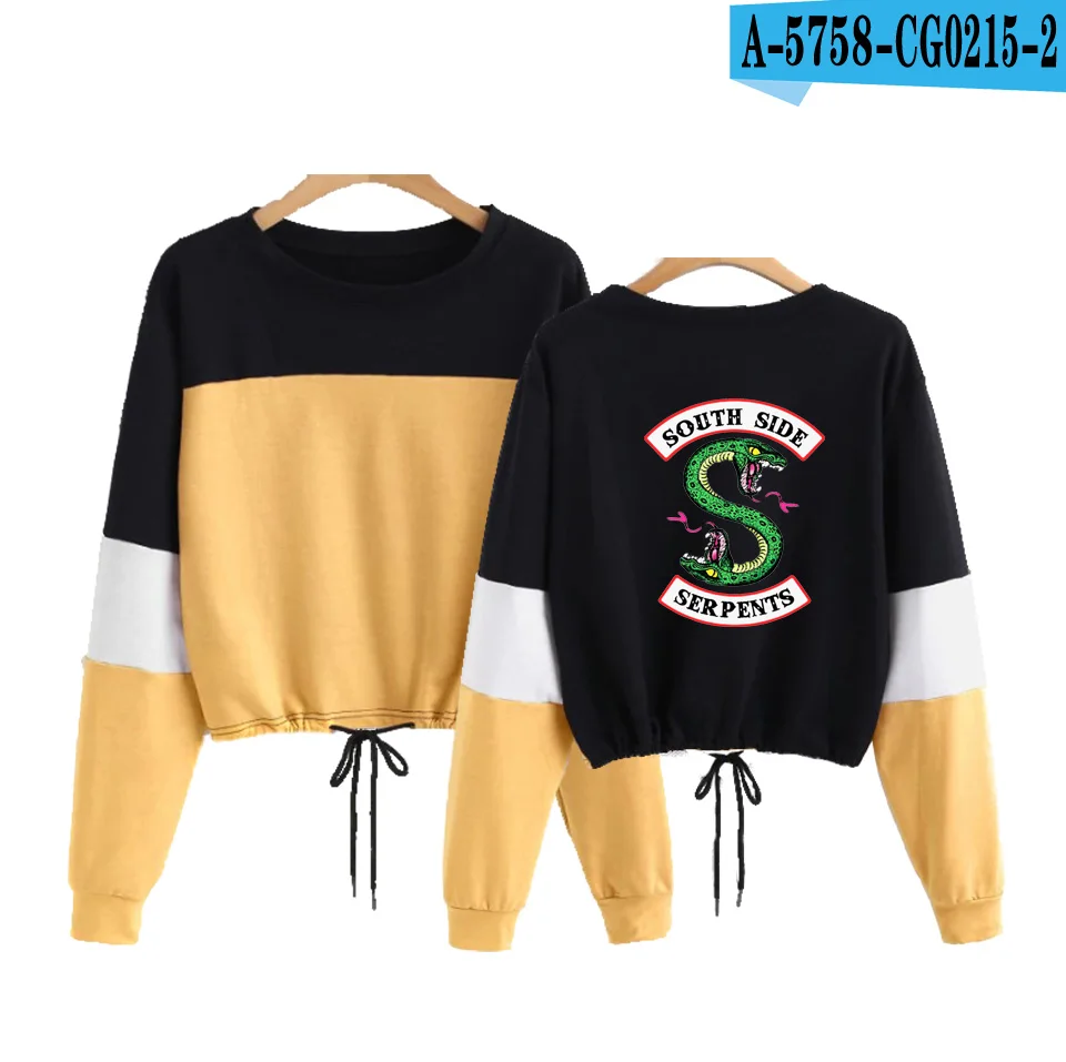 yellow FRDUN Tommee модная новая толстовка с длинными рукавами и круглым вырезом в стиле ривердейла, женская одежда в стиле хип-хоп - Цвет: yellow