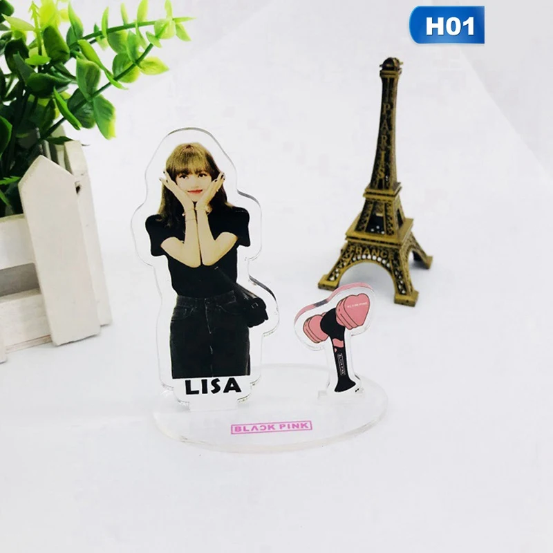 BLACKPINK Acrylic Kill This Love Lisa Jennie Standing Action Table Decor Transparent Desktop Decoration - Цвет: H01