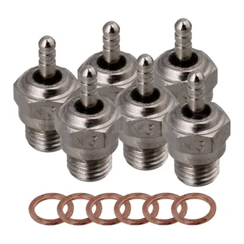 

Mxfans Silver RC1:8 1:10 Stainless Steel Spark Plug for N3 15~28 Engine for HSP Set of6