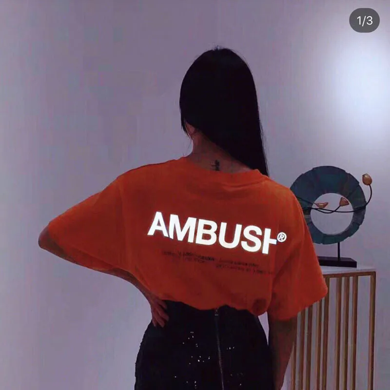 Мужская футболка AMBUSH Wo высокого качества 1:1 Лидер продаж футболки 3M отражение