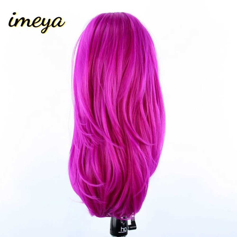 Imeya длинные натуральные волнистые синтетические парики на кружеве с боковой частью термостойкие волокна парики на кружеве для женщин