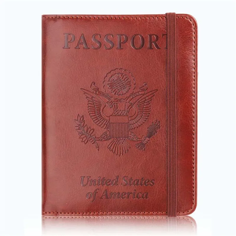 Роскошные Америки Стиль Для мужчин паспорт кошельки, визитницы с ремешком Чехол протектор искусственная кожа путешествия кошелек сумка