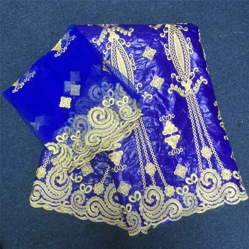 

African Bazin Riche Lace Fabric 2019 New Design Embroidered High Quality French Tulle Lace With Guipure Lace Fabric 14L6