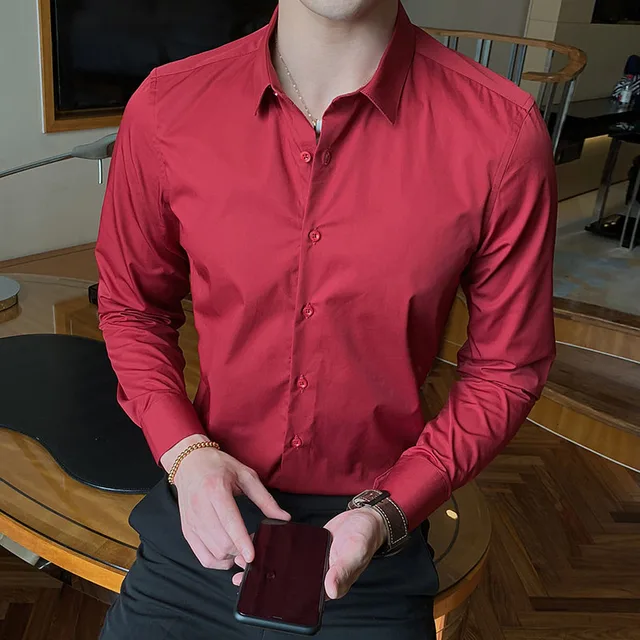 2021 New Fashion Cotton Long Sleeve Shirt Solid Slim Fit Male Social Casual Business White Black Dress Shirt 5XL 6XL 7XL 8XL 2