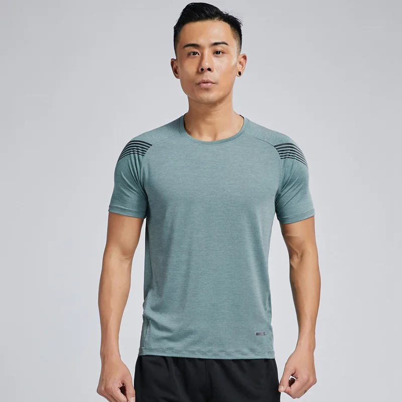 Мужская футболка для бега, быстросохнущая, для баскетбола, футбола, тренировок, компрессионная, для фитнеса, тренировки, спортзала, летняя, Спортивная, Мужская - Цвет: mens fitness shirts