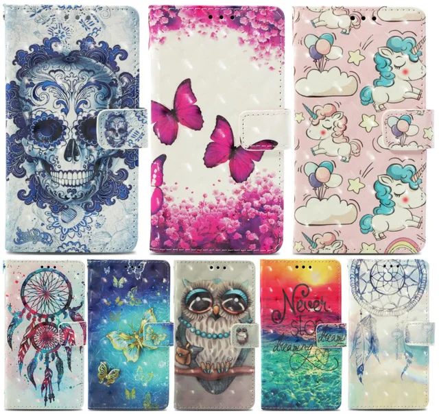 

Leather Flip Case for Xiaomi 8 A2 5X A1 6X Mix2s Redmi Note 5 Pro 4A 4X 5A 5X Y1 Butterfly Skull Chimes Pony Cover Case Bag P03Z