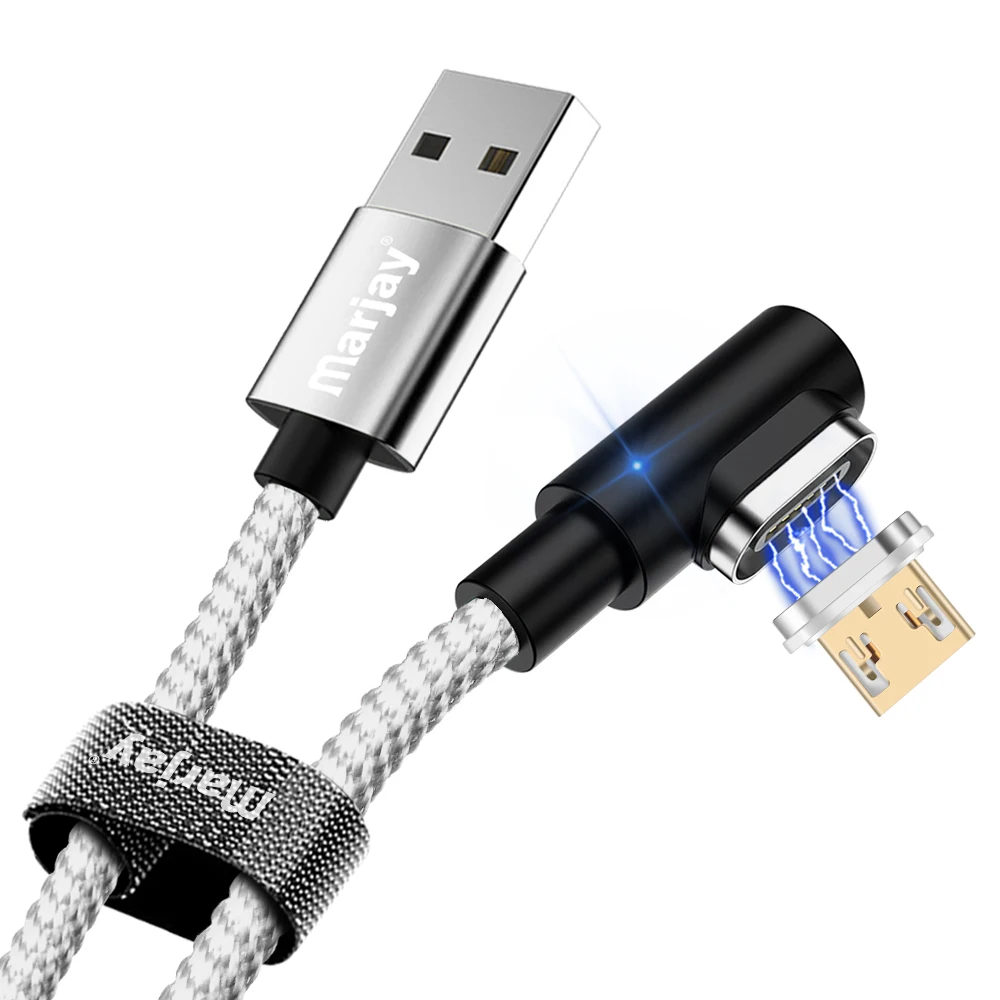 Магнитный кабель Marjay 90 градусов Micro usb type C для быстрой зарядки, магнитное зарядное устройство Microusb type-C для iphone Xs MAX xiaomi Usb-c