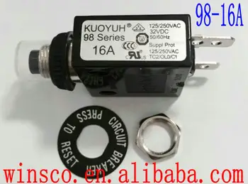 

98-16A Waterproof cap 100% NEW KUOYUH CIRCUIT BREAKER 98 SERIES 16A 10PCS/LOT