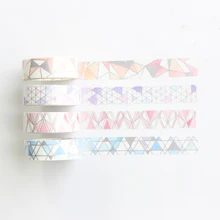 Domikee креативная симпатичная японская декоративная маскирующая лента из серебристой фольги для дневника планировщика DIY Скрапбукинг Washi рулон ленты Канцелярские товары