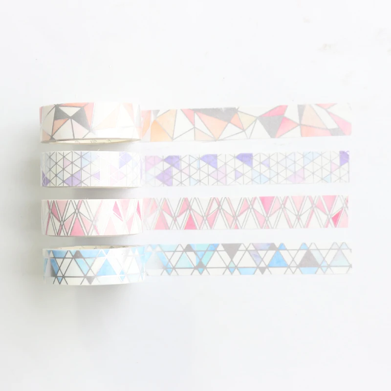 

Domikee Creative cute sliver foil Japanese decorative masking tape for diary planner DIY scrapbooking washi tape roll stationery
