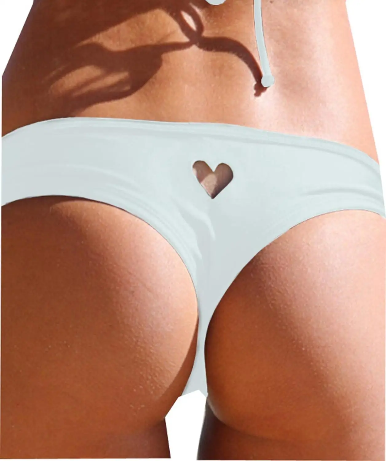 Сексуальные женские открытые цельные стринги с вырезом в виде сердца и Т-образной спинкой, цельный бикини, пляжная одежда, купальный Купальник, горячая новинка, пляжный Шарм - Цвет: Белый