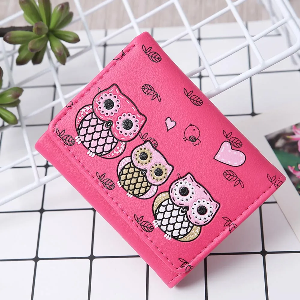 Aelicy 2018 Лидер продаж женские Модные бумажник девушки Сова короткие бумажник простой ретро печати кошелек портмоне, бумажники, держатели
