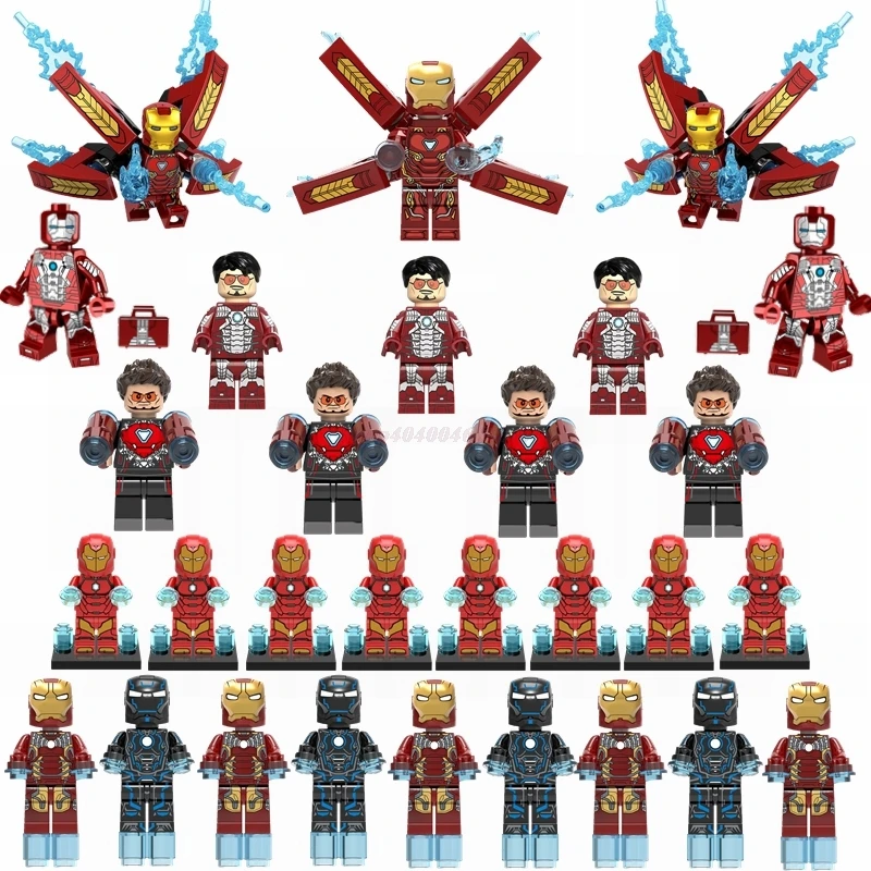 

LegoING IronMan Endgame Tony Action Figures Mark 1 Iron Man 3 Armors Legoing Set Kids Toy Model Building Block For Children Toy