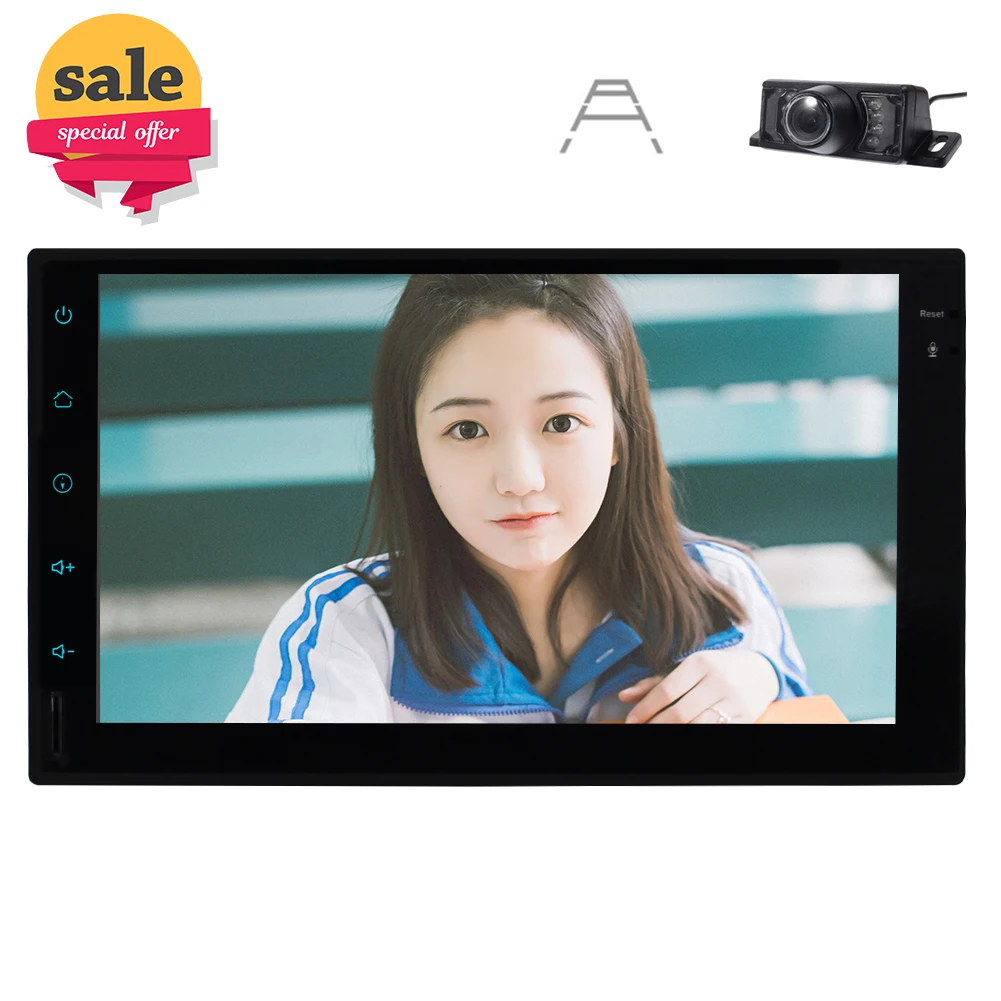Flash Deal Android 7.1 Car no DVD Stereo GPS Navigation Autoadio Head Unit Bluetooth FM/AM/RDS Radio HD 1080p Video Octa Core Free Camera 4