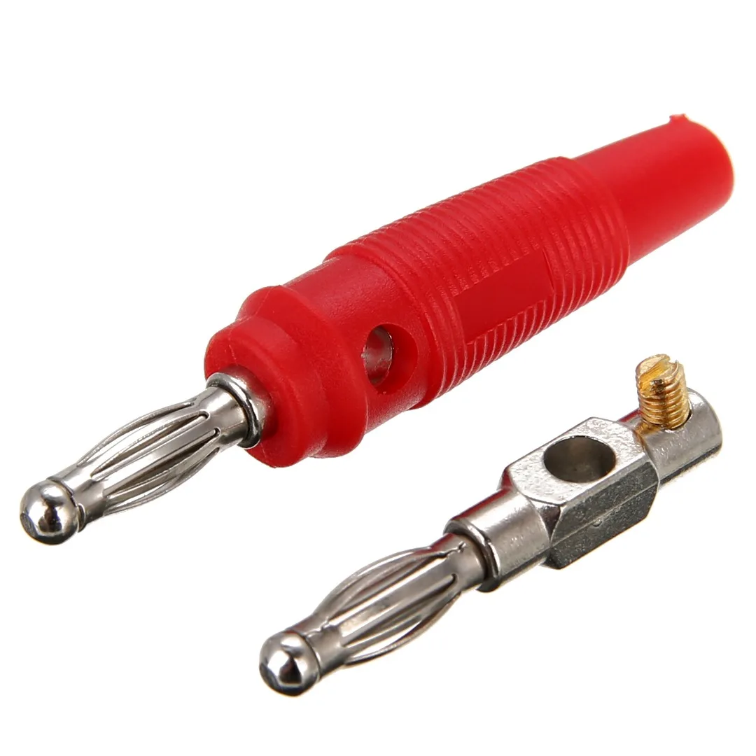 10 pairs Red + Black 4mm Banana Plug Connector Adapter Nickel Plated Banana Plugs for Speaker Audio Mayitr