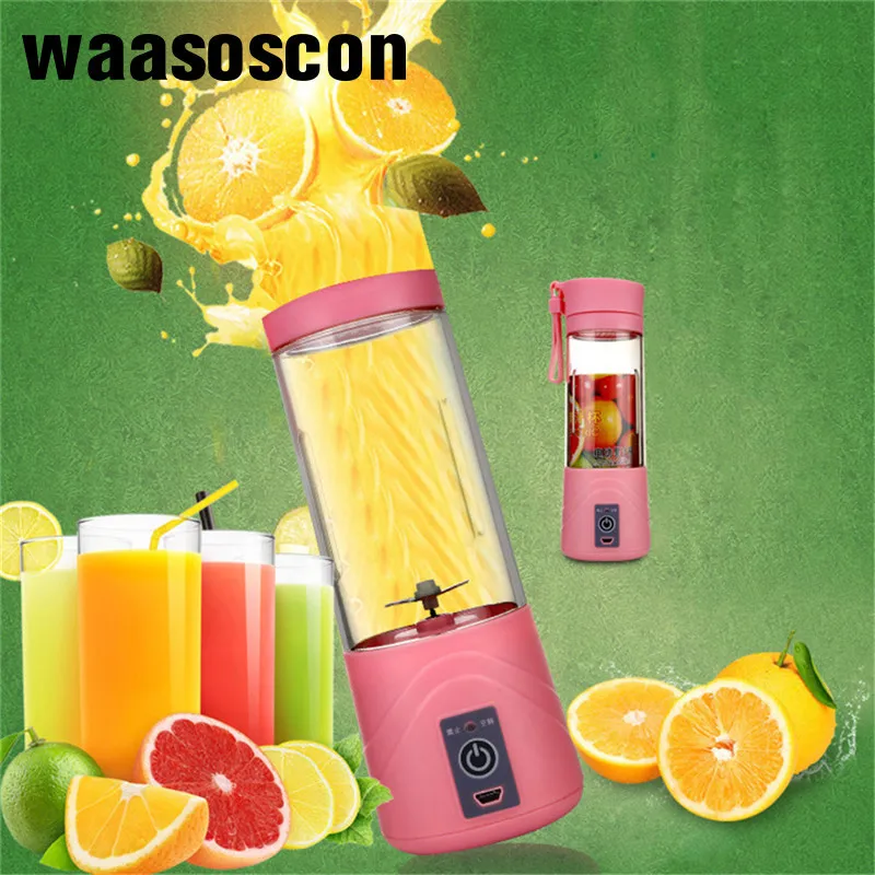 USB Rechargeable Juicer Water Bottle 420ml Mini Portable Electric Lemon