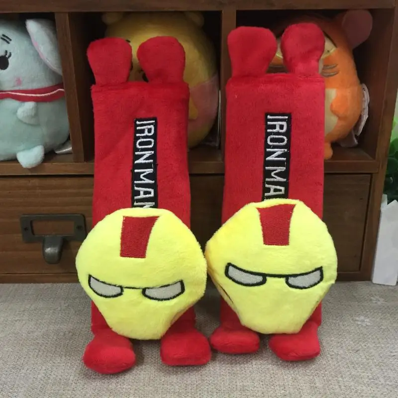 Плюшевая игрушка pom purin, маленькая двойная звезда, мелодия gudetama, куроми Марио, чехол на ремень безопасности, подарок на день рождения, Рождество, 1 пара - Цвет: iron man