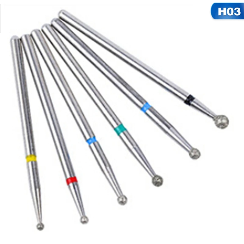 NA3619 03 6pcs/bag Diamond Silicone Nail Drill Bit Set Electric Machine Burrs Accessories Milling Cutter for Manicure Remove Nail Gel Tool - Цвет: NA3619 03
