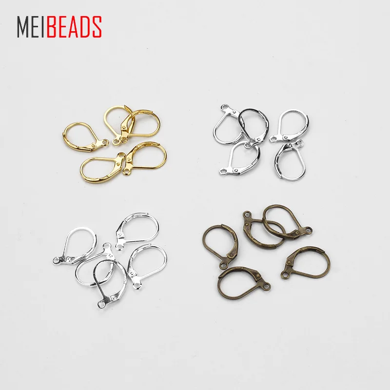 

MEIBEADS 20pcs/lot High Quality 10*16 mm Imitation Ear Wire Hooks Ear Studs DIY Earrings Hooks Wire For Women Jewelry UF2180
