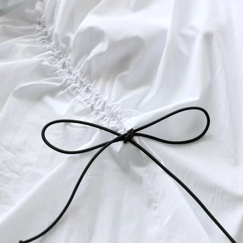 girls short sleeved drawstring bowknot dress 5