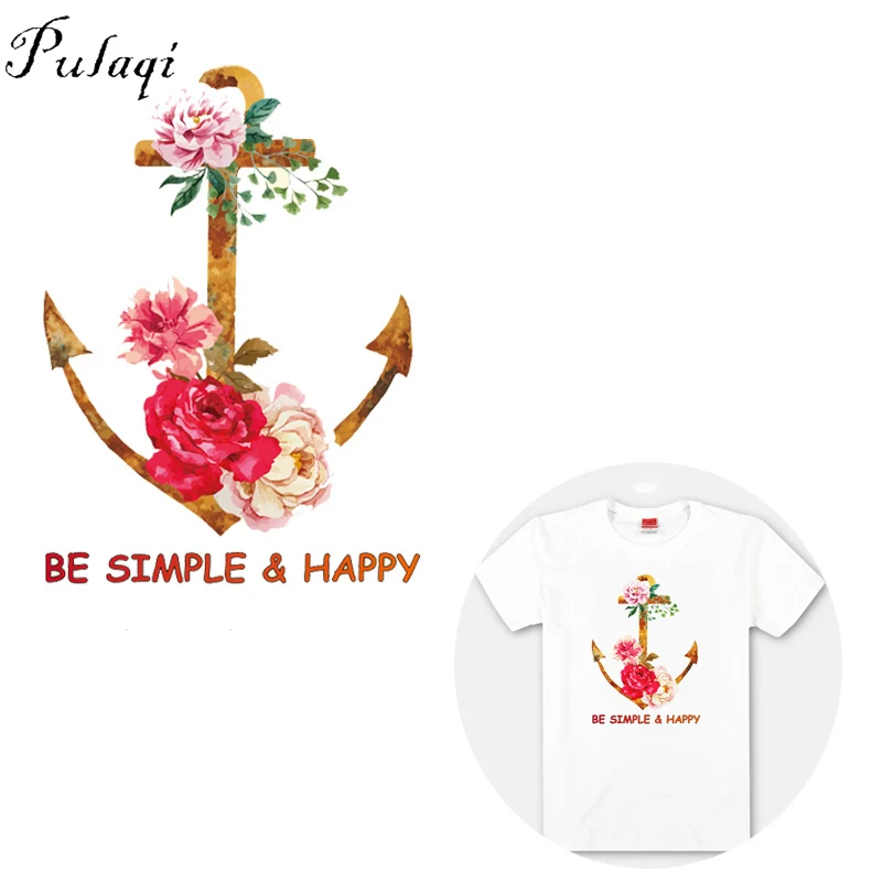 

Pulaqi Flowers Iron on Heat Transfer for Kids Clothing DIY Stripe Applique T-shirt A-level Washable Custom Clothes sticker F