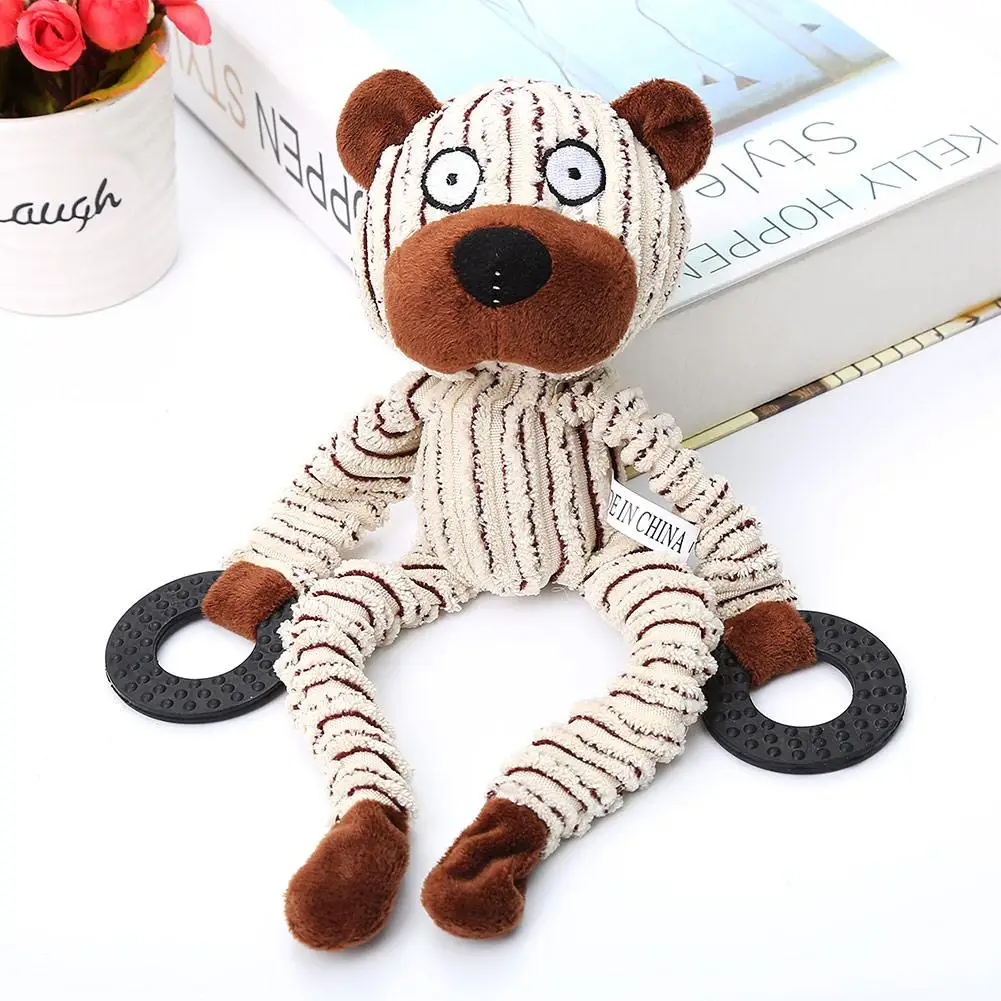 

Pet Dog Toys Corduroy Dog Chew Toy Vocal Molar Cute Animal Shape Squeak Release Stress Interactive Education Training Toy New