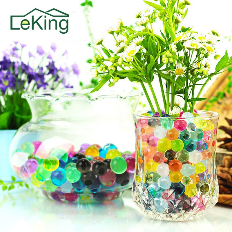 

1200 pcs/lot Magic Pearl Shaped Crystal Soil Water Beads Hydrogel Gel Polymer Seeds Flow Mud Grow Ball Beads Growing Bulbs