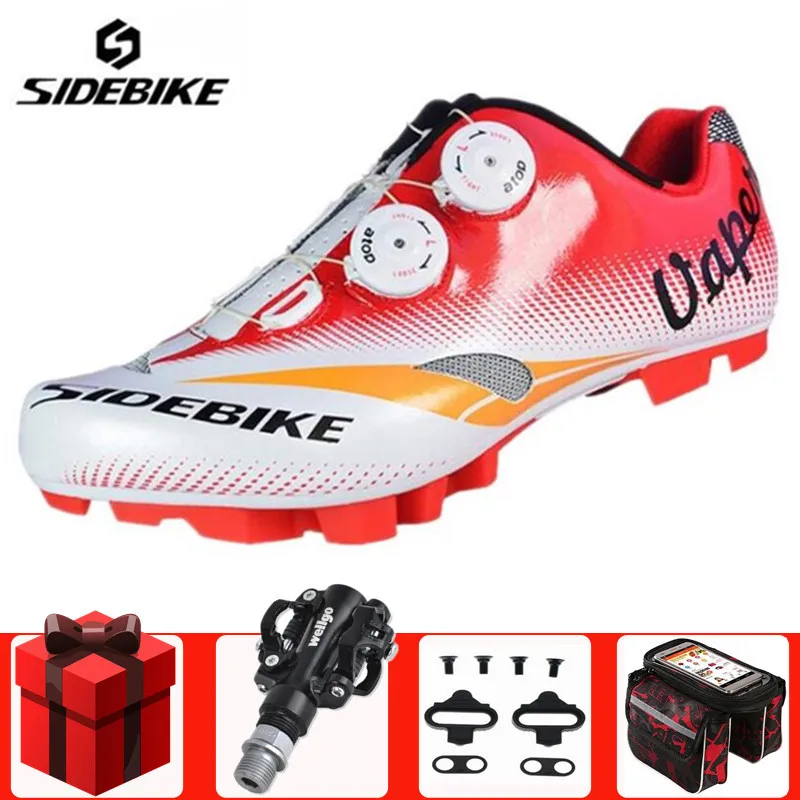 

SIDEBIKE Cycling Shoes add SPD pedal set Auto-lock Ultralight men Sneakers MTB Mountain Bike Athletic Riding Zapatillas Ciclismo