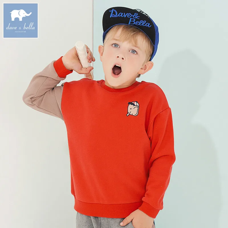 DBK8149 dave bella От 5 до 13 лет/детский Модный пуловер для мальчиков детские футболки с