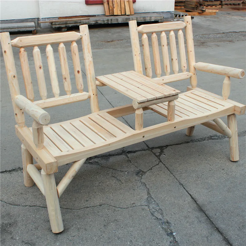 O Envio gratuito de madeira ao ar livre mobiliário de praia dobrável cadeira banco de dois lugares com mesa de camping duplo braço 2017new assento plano
