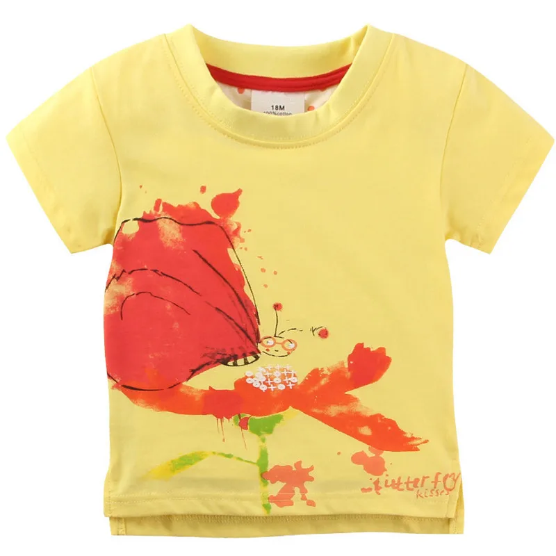 

Baby girls t shirts summer cotton children t shirts 2018 new girl tees tops yellow printed fashion casual short sleeve t shirts