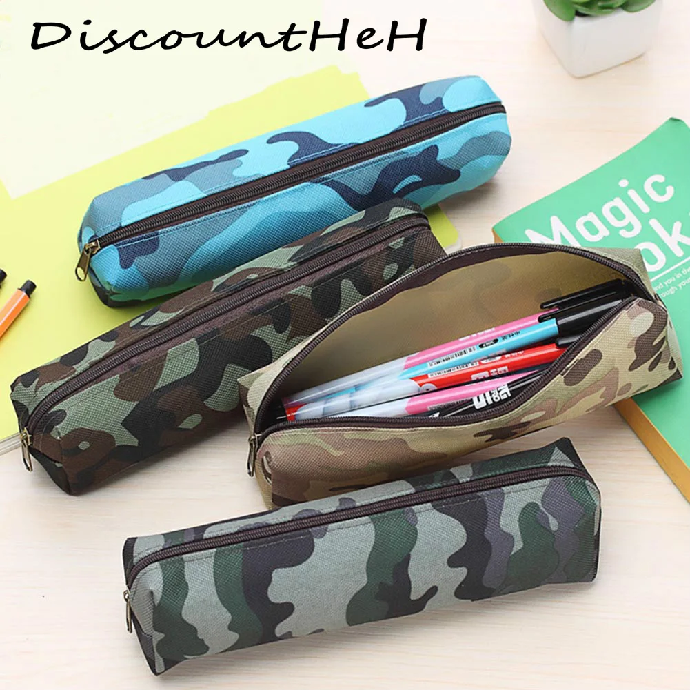 1 PC Camouflage Pencil Case for Boys and Girls School Supplies Zipper Pouch 4 Colors Pencil Bag