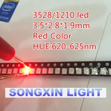 100 pces 3528/1210 vermelho smd Plcc-2 diodos emissores de luz ultra brilhantes led 2015 montagem em superfície nova chegada xiasongxin luz led lâmpada