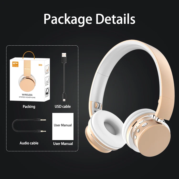 Wireless Bluetooth Headphones & wireless headsets for mobile phone Blue Earphones with Mic fone de ouvido auriculares (12)