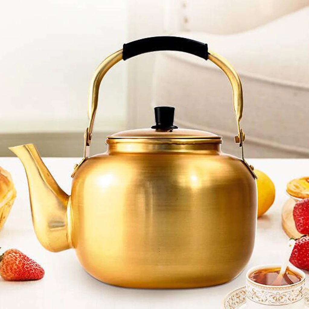 Aluminum Whiskey Flagon Metal Drinking Flask Wine Alcohol Liquor Pot - Yellow