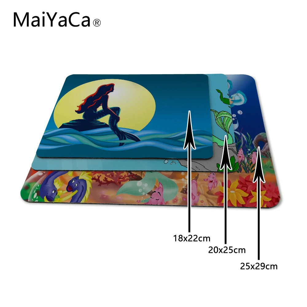 MaiYaCa мультфильм аниме Русалочка с коробкой упакованный резиновый aming коврик для мыши 18*22 см и 20*25 см и 25*29 см