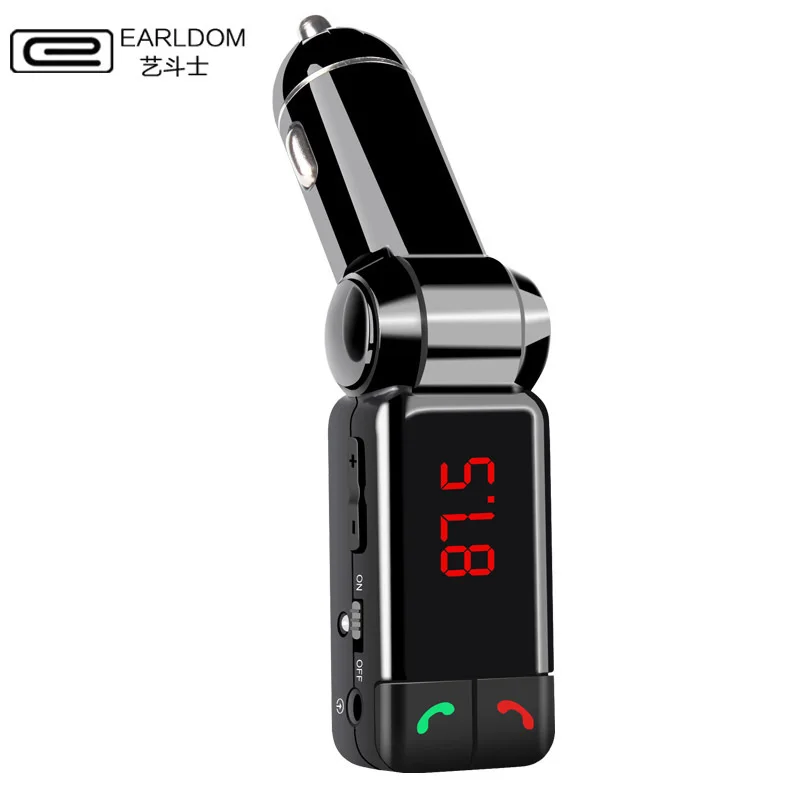 

Earldom ET-BC06 Car Use Cell Phone Charger Bluetooth Adapter Support Hands Free Call MP3 SD Card FM Radio Emitter Connection