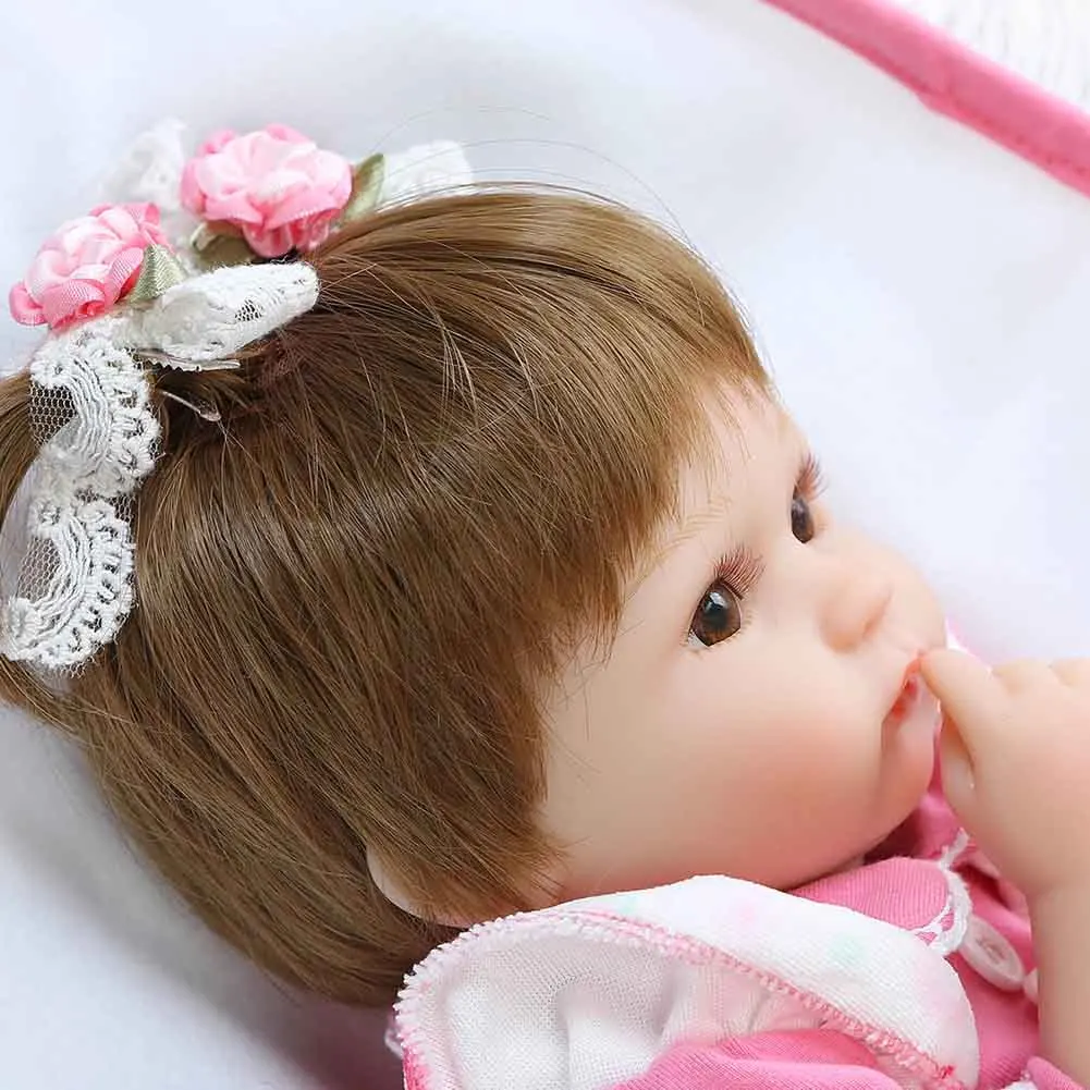

2018 New NPK 16 Inch Newborn Baby Doll Set Silicone Lifelike Cute Reborn Dolls for Kids Playmat Birthday Gift