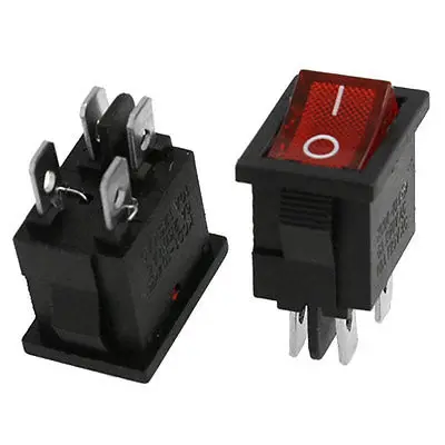 

High quality  10 x Red Light Illuminated DPST ON-OFF Snap in Rocker Switch 6A/250V 10A/125V AC